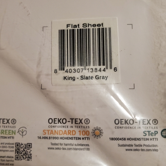 ==^400 thread count King or Queen flat sheet -- slate gray -- new in package - Picture 3 of 11